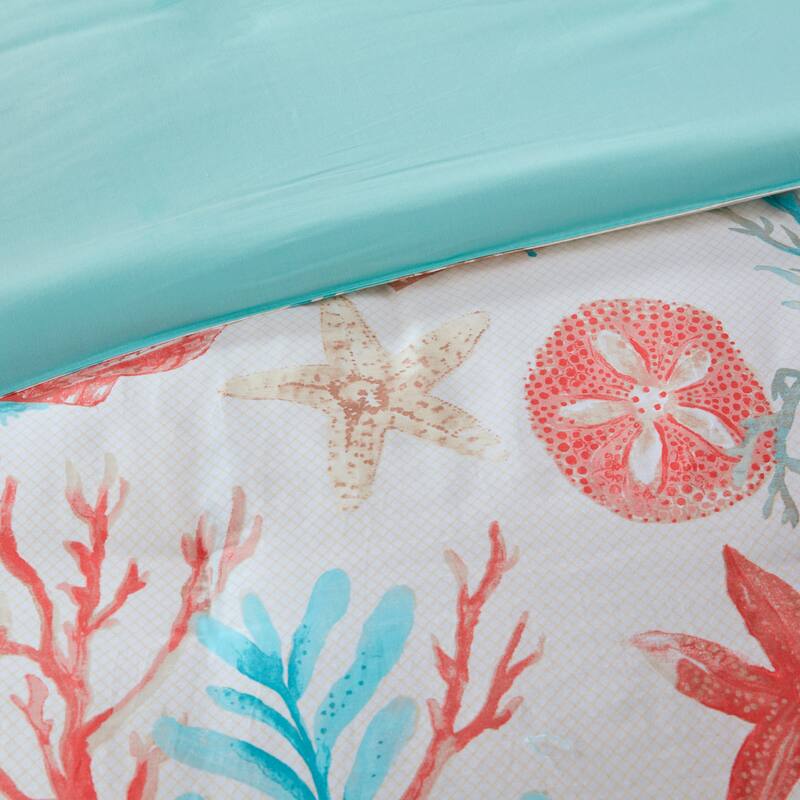 GDF Studio - Pebble Beach Cotton Sateen Duvet Cover Set with Decorative Pillows