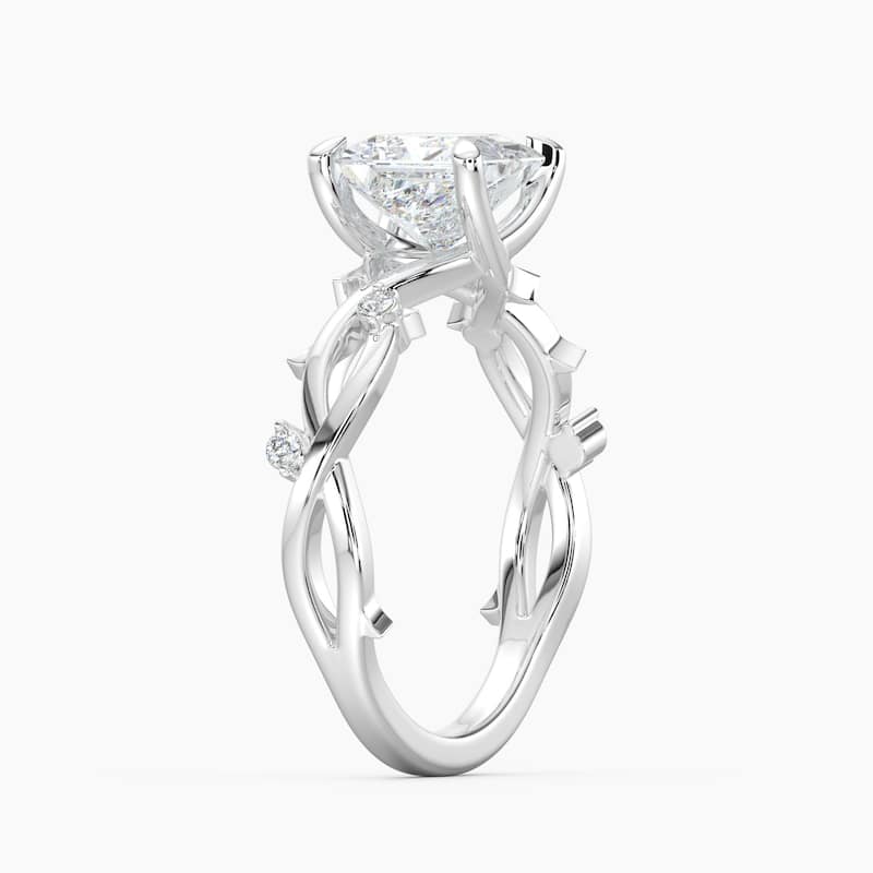 Auriya 14K Gold Lab Grown Diamond Princess Cut Twisted Vine Engagement Ring 1.03 - 5.03ct. tw. (F-G, VS)