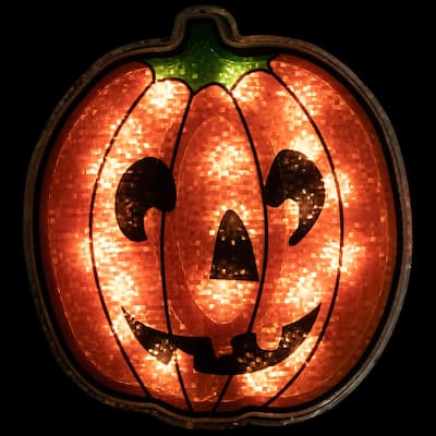 13" Lighted Jack O' Lantern Pumpkin Halloween Window Silhouette Decor