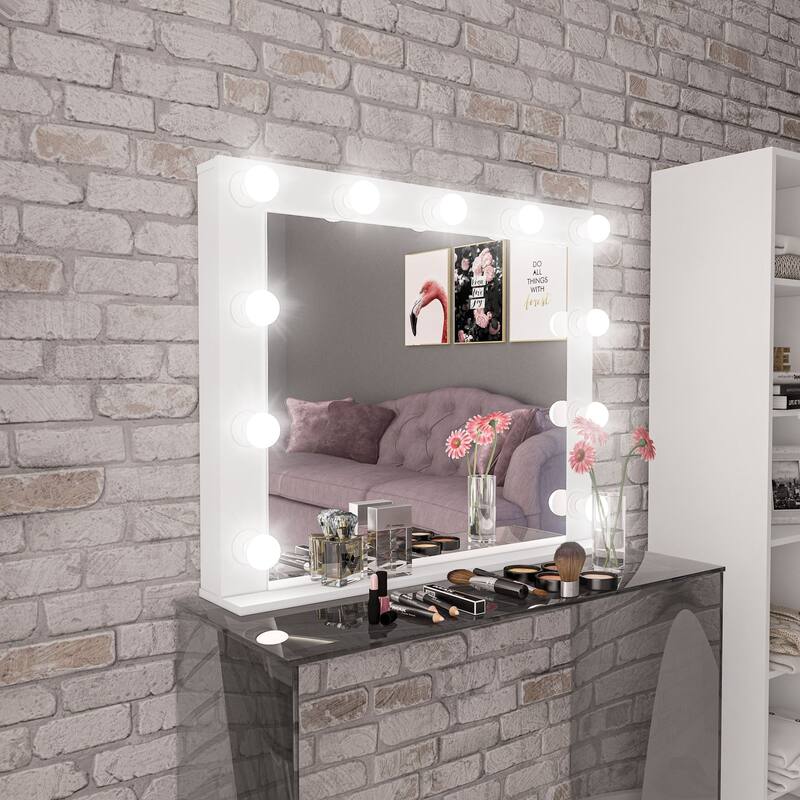Lighted Makeup Vanity Mirror with Built-In LED Lights and Sleek Minimalist Frame