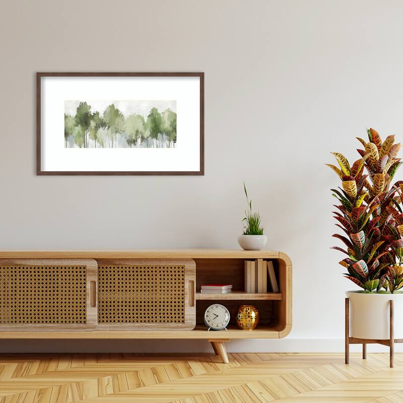 Forest of Sapphire Blossoms No. 1 by Mona Grace Wood Framed Wall Art Print