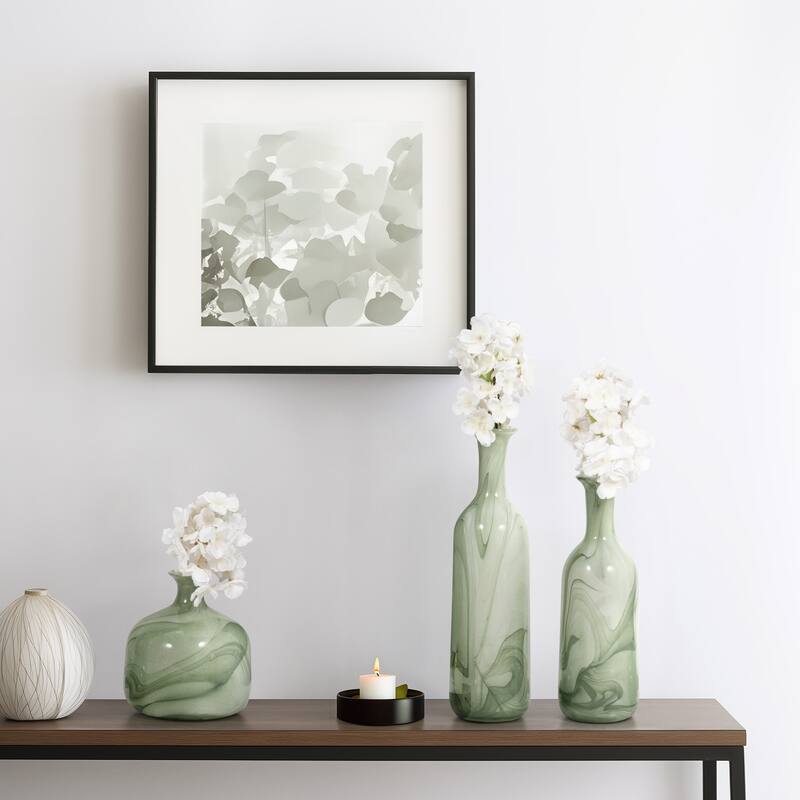 Sagebrook Home Modern Glass Vases with Artistic Swirl Design, Elegant Decorative Accent Set of 3