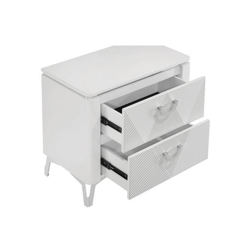 2-drawer Nightstand with Dual USB Port