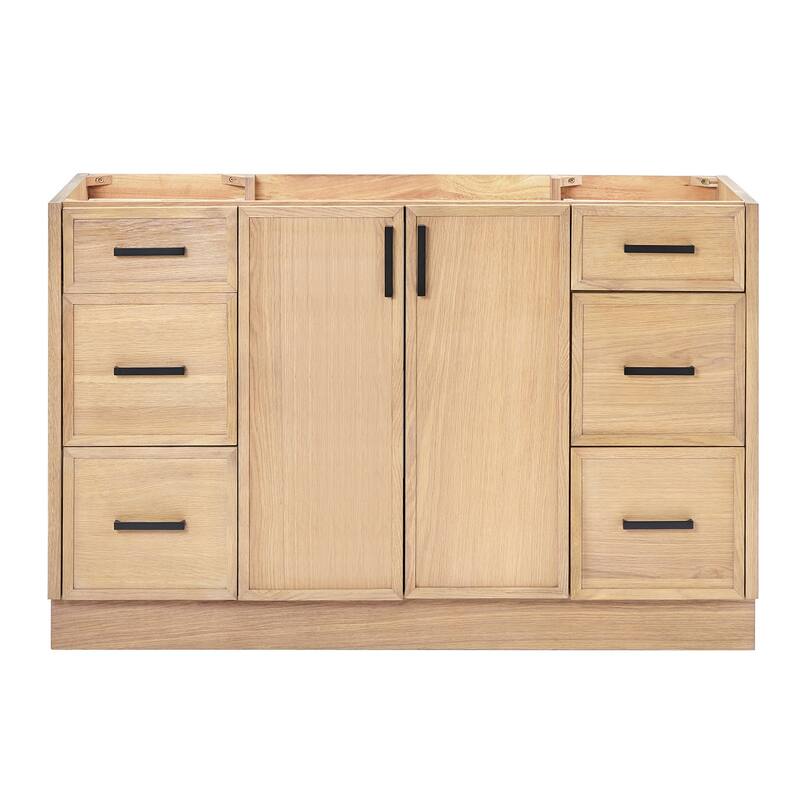 Ariel K54-BC Kelly 54" Double Free Standing Vanity Cabinet Only - White Oak