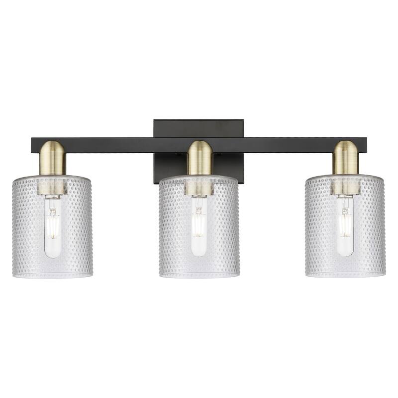 Innovations Lighting Endless Possibilities Arcadia - Cobbleskill - 3 Light 24" Bath Vanity Light - Clear/Black Antique Brass