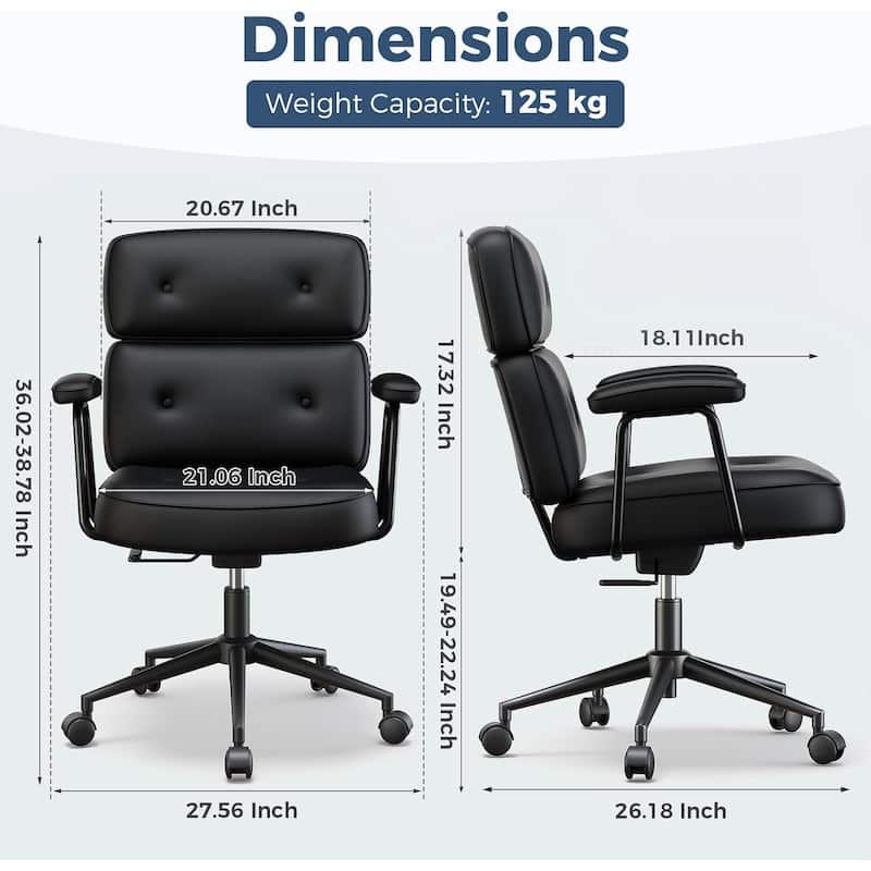 Ergonomic Home Office Desk Chair, Computer Chair with Lumbar Support Executive Task Armrests Chair