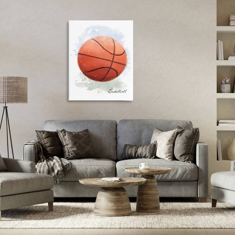 Stupell Soft Pastel Basketball Canvas Wall Art Design By Matthew Piotrowicz