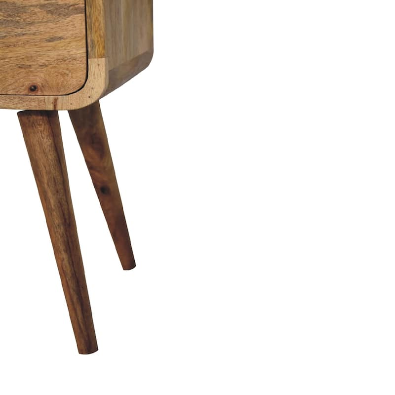 HomeRoots 22" Oak Solid Wood Square Two Drawer Nightstand