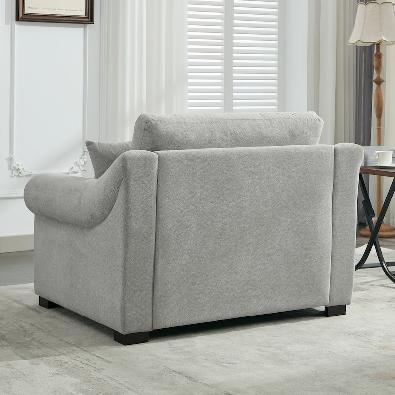 Roomfitters 44.5" Oversized Chenille Armchair, Chair and a Half Single Sofa for Bedroom or Living Room