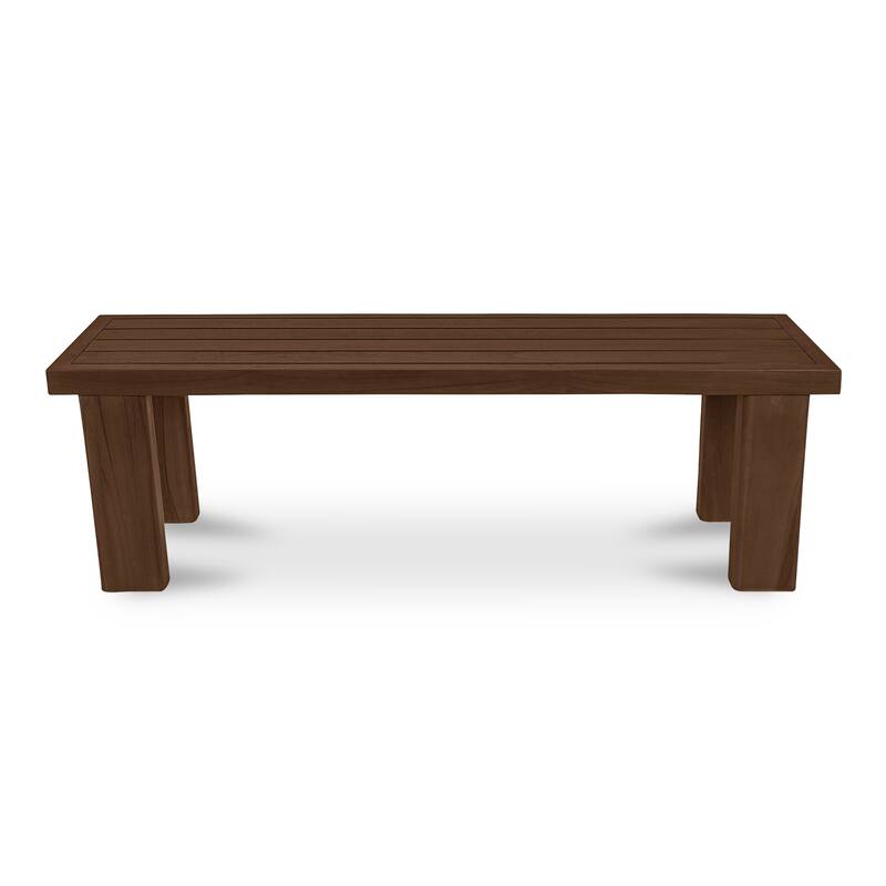 NADAAL STUDIOS Nadaal Emeren Dining Bench, Slatted Solid Teak Design, Brown