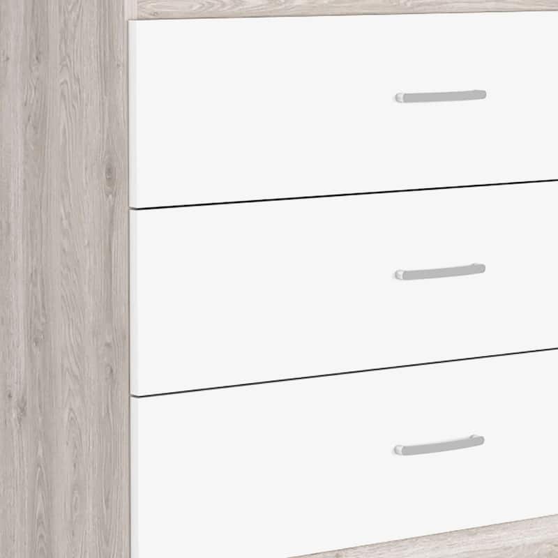 32" Modern 3-Drawer Horizontal Dresser with Metal Roller and Glides Ideal for Bedroom Storage