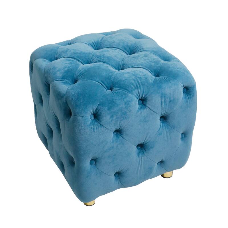 Velvet Upholstered Ottoman,Exquisite Small End Table,Soft Foot Stool,Dressing Makeup Chair,Seat for Living Room