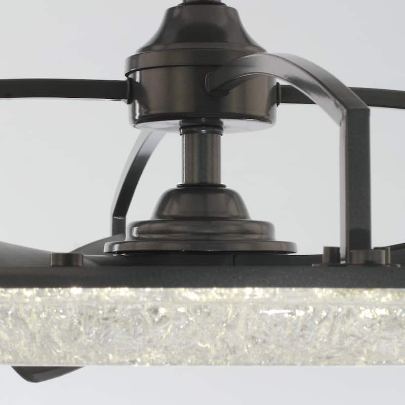 Ceiling Fan 32" Perimost 3-Blade Modern Black LED