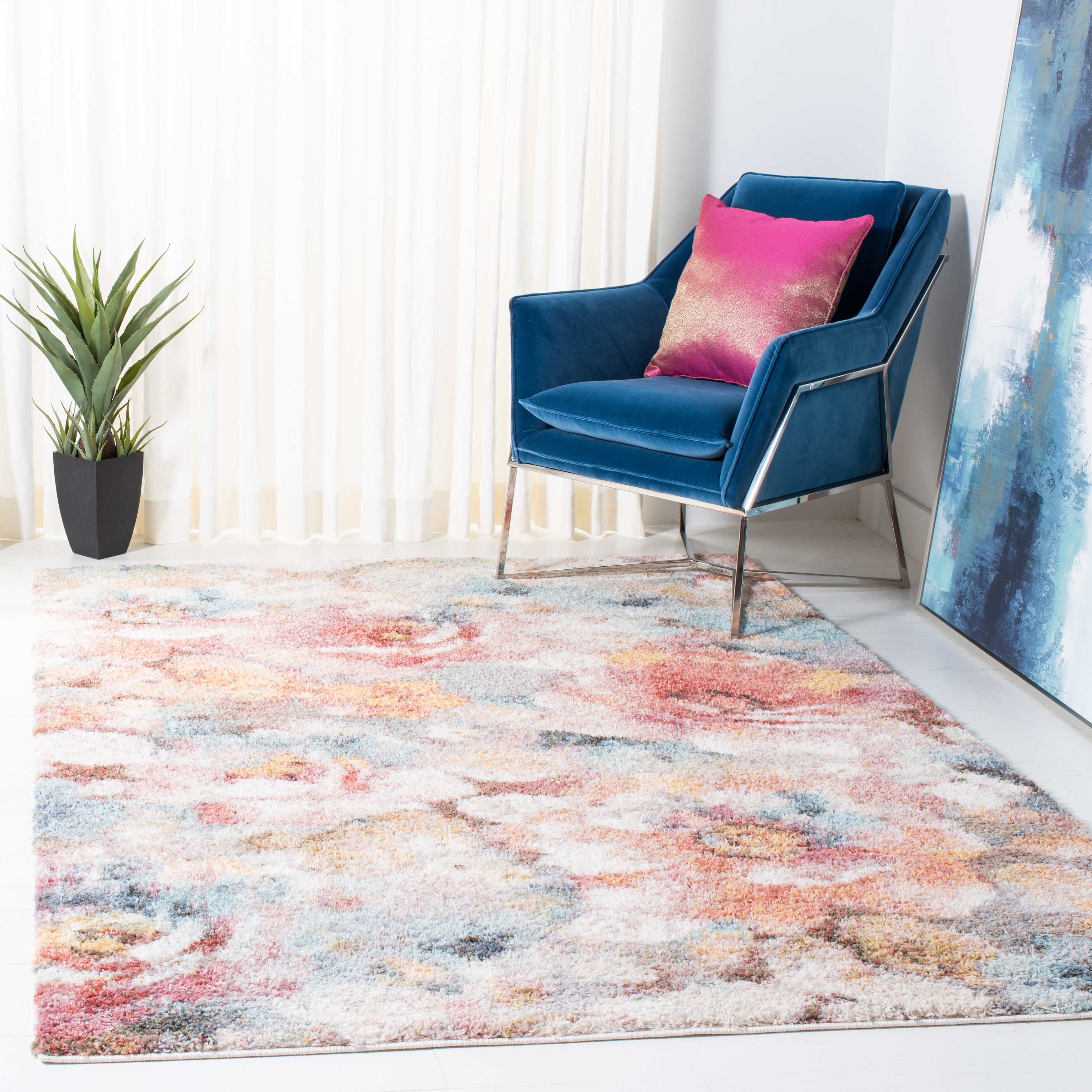 SAFAVIEH Calista Shag Hinnerika Abstract 1-inch Thick Rug