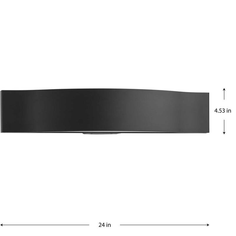 Curvity LED Collection 24 in. Black Modern 3CCT Integrated LED Linear Vanity Light - 24 in x 3.94 in x 4.53 in
