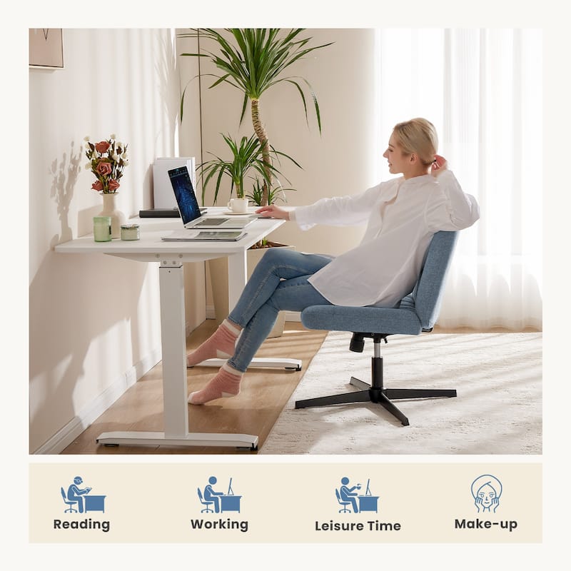 Armless Ergonomic Swivel Seat with Wide U-Shaped Backrest