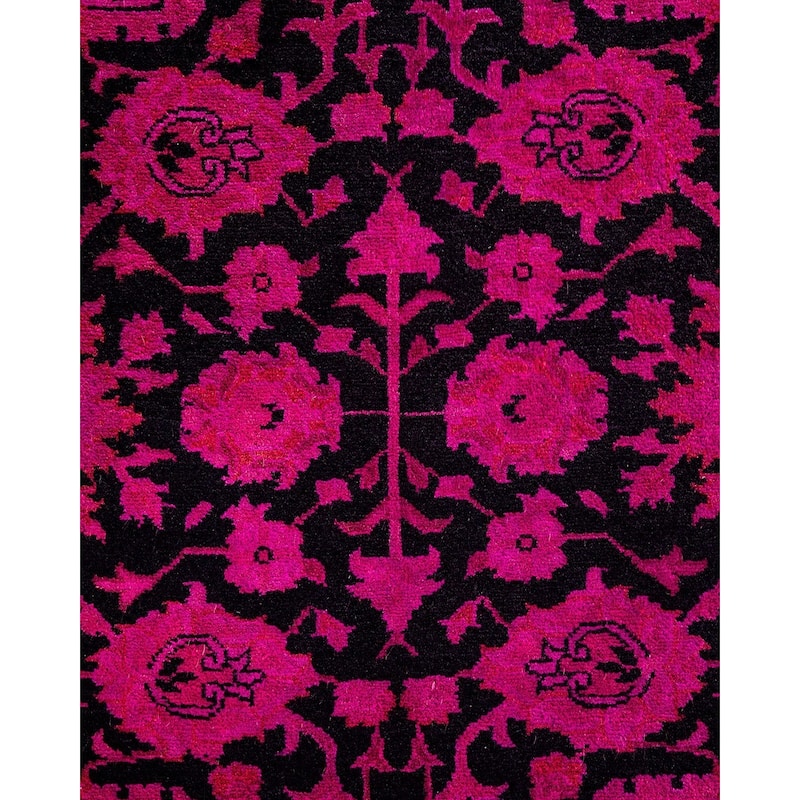 Overton Hand Knotted Wool Vintage Inspired Modern Contemporary Overdyed Pink Area Rug - 8' 1" x 13' 10"
