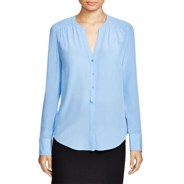 Hugo Boss Womens Rosalia Button-Down Top Silk Hi-Low