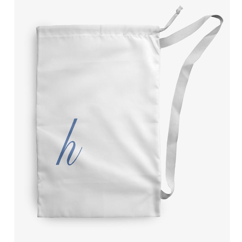 Modern Monogram Laundry Bag - 28" x 36" - White/Light Blue