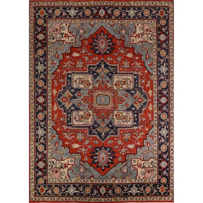 Traditional Heriz Serapi Indian Area Rug Handmade Wool Carpet - 8'11" x 11'11"