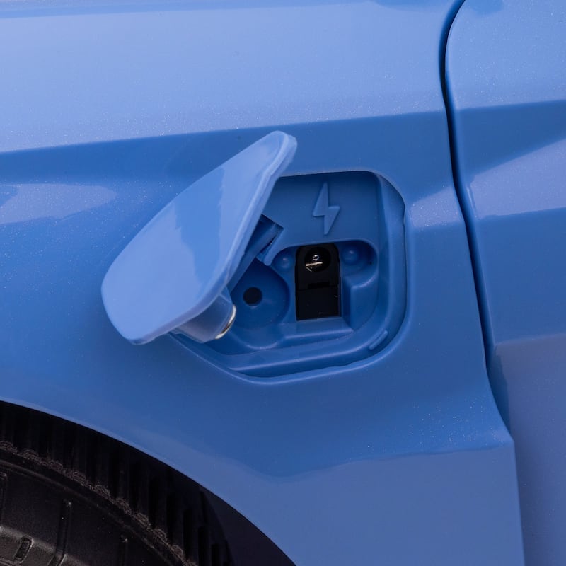 12V Kids Electric Car with Remote Control & Music, Blue Ride-On Car Drift Car Engineering Car with 4 Wheels