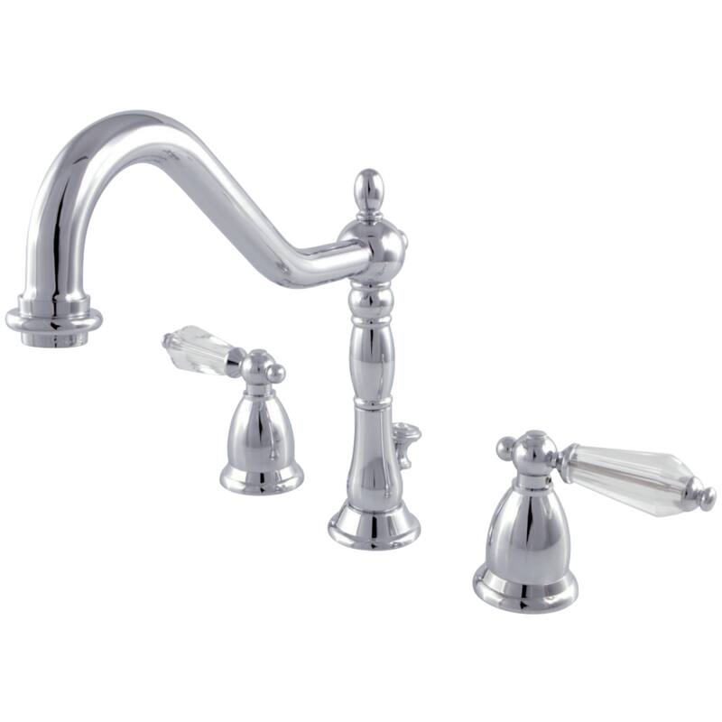 Wilshire Deck Mount Widespread Bathroom Faucet with Brass Pop-Up