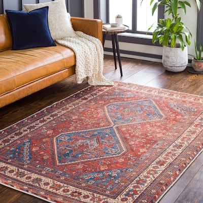 Livabliss Olalla Traditional Medallion Machine Washable Area Rug