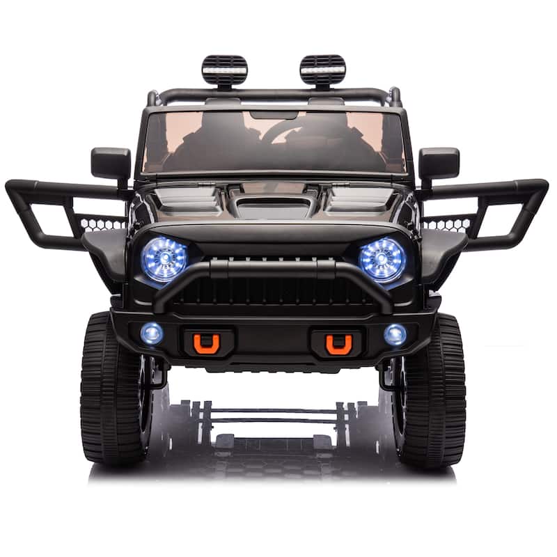 24V Two-Seater Kids Ride On Truck Car W/Parents Control,200w*2,Seat 20.28in W,Four-wheel Suspension,LED,2 independent seat belts