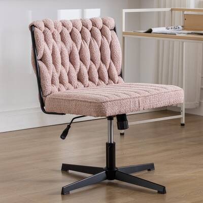 Armless Office Desk Chair No Wheels for Home Office, Bedroom, Study and Vanity