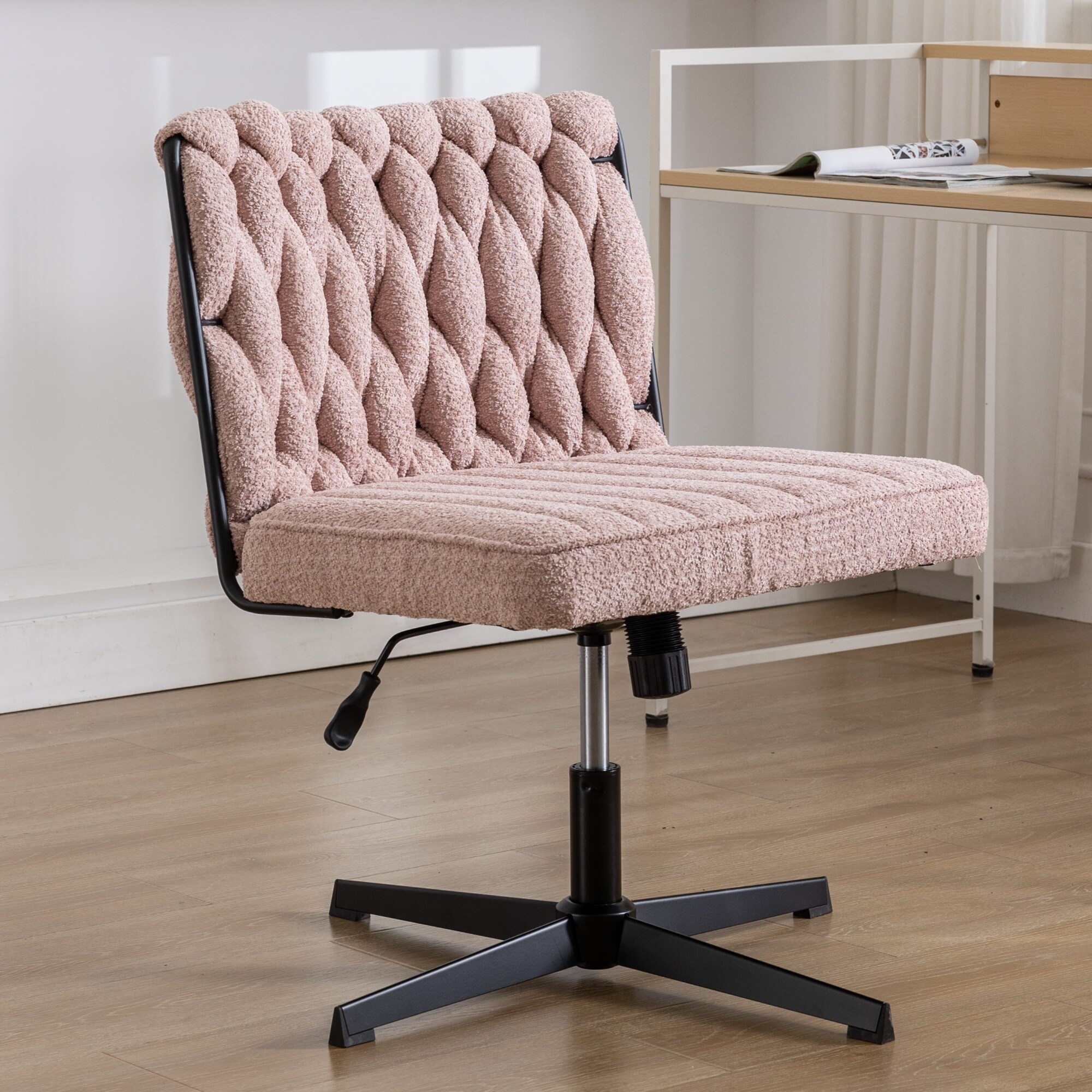 Upholstered office chair no discount wheels