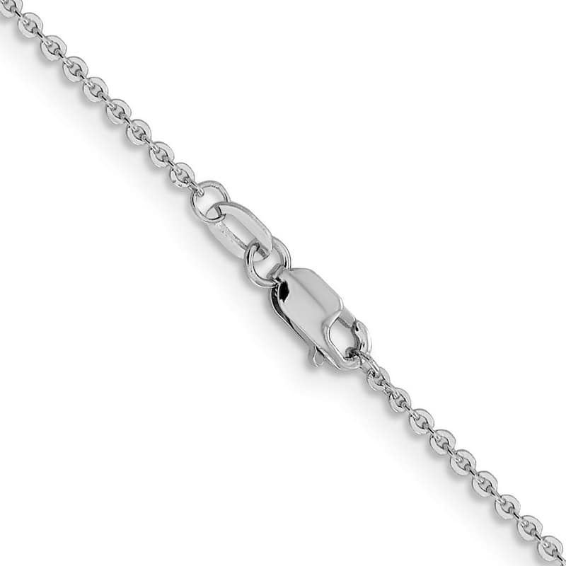 Curata Italian 14k White Gold 1.4mm Flat Cable Chain Necklace (Lobster)Options: 16 18 20