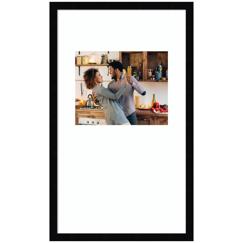 Kate and Laurel Svelte Noir Black Photo Frame - 14x24 matted to 8x10 - Black