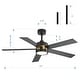 preview thumbnail 47 of 47, Airsurfer 52 in. Integrated LED Indoor Ceiling Fans with Light and Remote Control Included