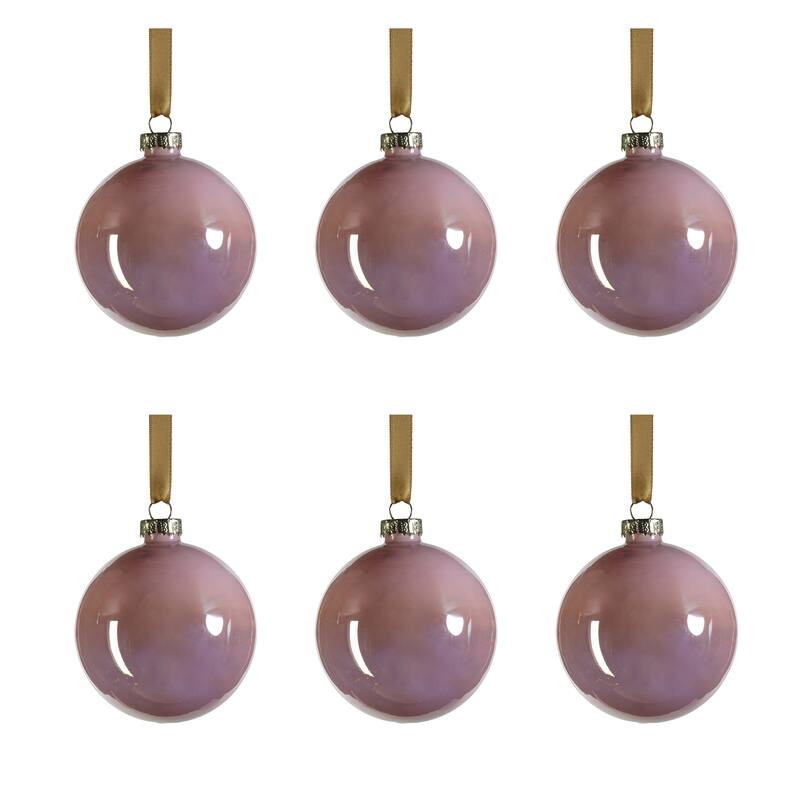 Solid Luster 3.25" Glass Ball Ornaments, Set of 6