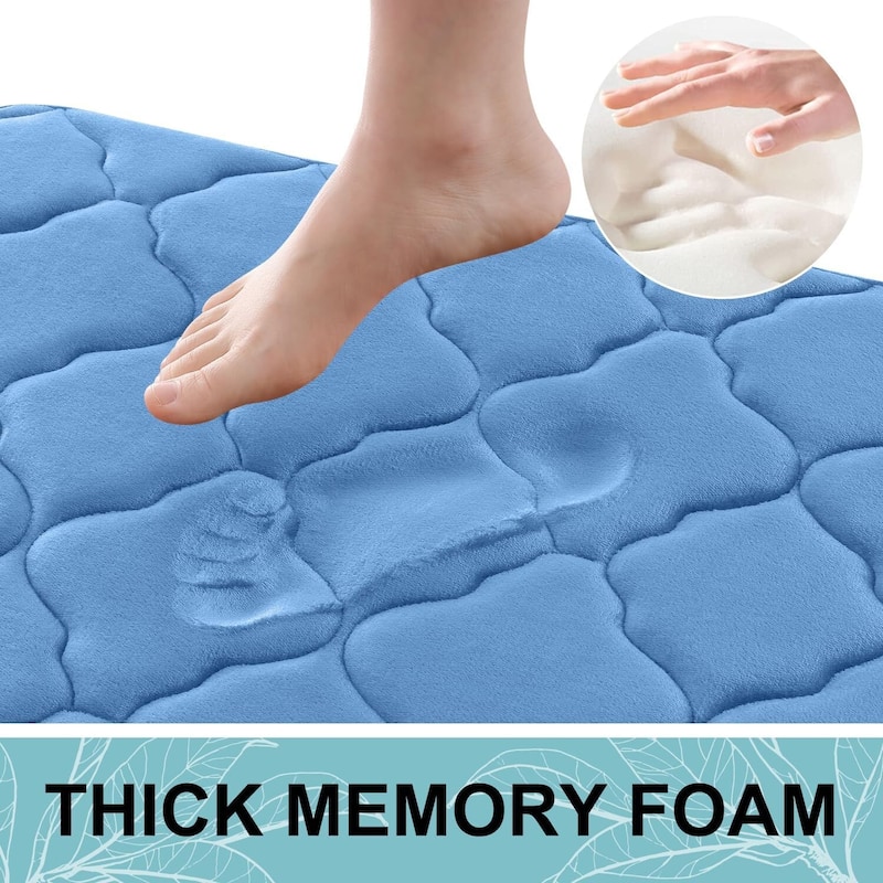 Memory Foam Bath Mat Rug 24x16