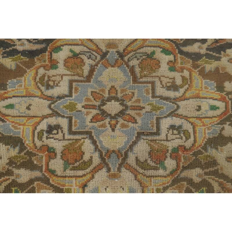 Traditional Kashan Vintage Persian Area Rug Handmade Wool Carpet - 9'3" x 13'0"