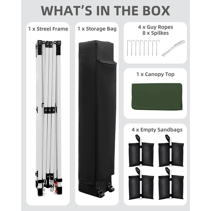 Folding Pop Up Canopy Tent, Height Adjustable