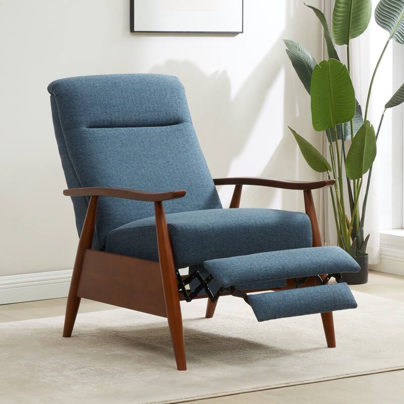 Taylor Wood Arm Push Back Recliner in Performance Fabric by Greyson Living