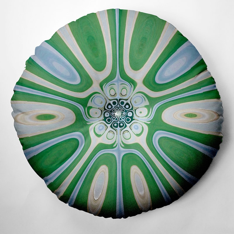 Bohemian & Eclectic Frog's Eye Design Tufted Floor Pillow - 30" Diameter - X3