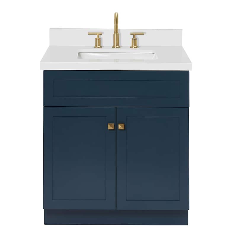 Ariel F031SWQRVO Hamlet 31" Free Standing Single Basin Vanity Set with - Midnight Blue / Pure White Top - Painted
