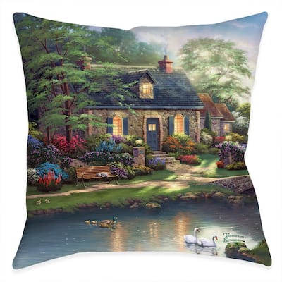 Thomas Kinkade Stoney Creek Cottage Indoor Decorative Pillow by Laural Home