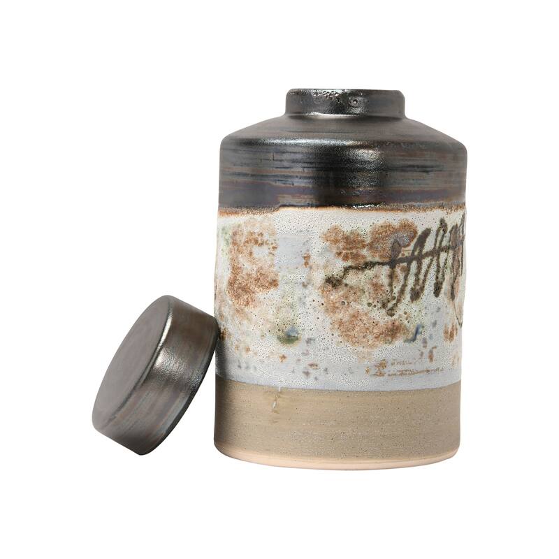 Decorative Stoneware Ginger Jar - 8.5"L x 8.5"W x 13.4"H