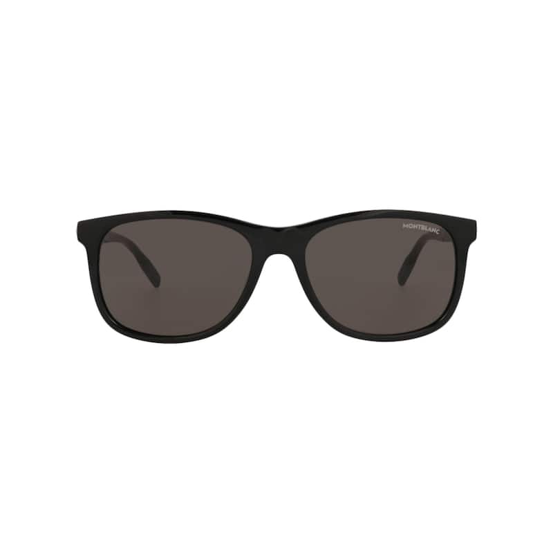 Montblanc Square-Frame Acetate Sunglasses - Black Black Grey - Black - Grey Lens