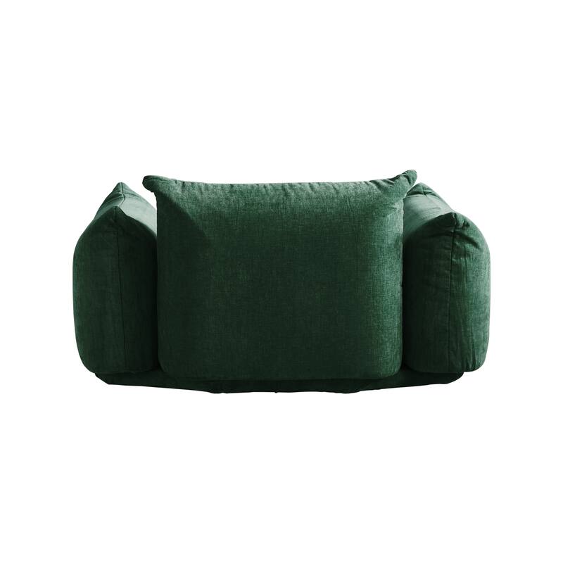 Single Sofa Accent Chair Armchair Chenille Fabric Sofa with Ottoman Set