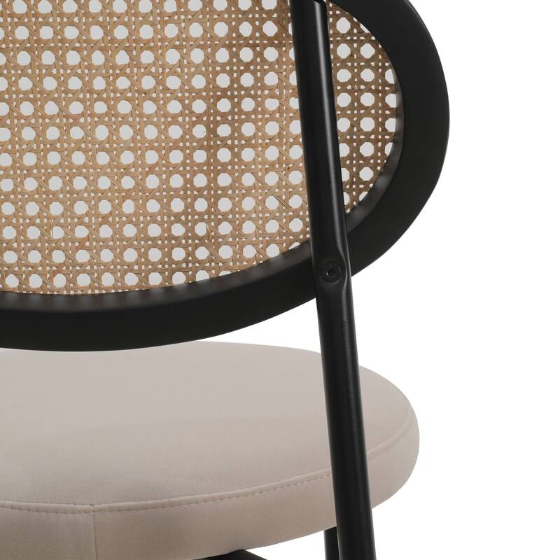 LeisureMod Euston Modern Wicker Bar Stool with Powder Coated Steel Frame - 42"