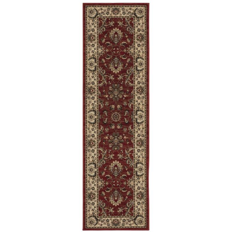 HomeRoots Oriental Traditional Runner Area Rug - 92.52 in. x 26.77 in. x 0.43 in.