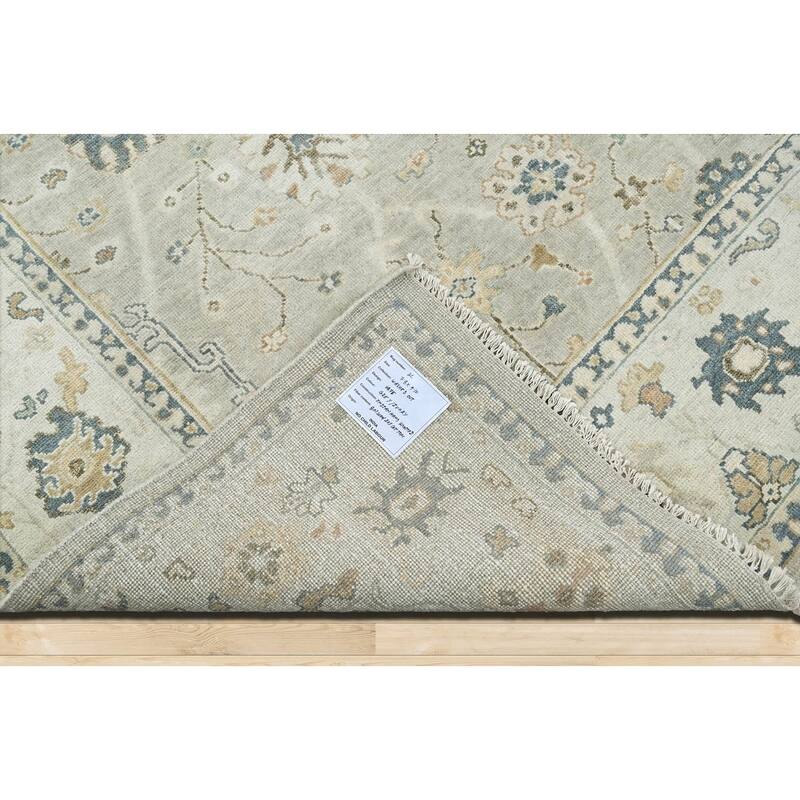 LoomBloom Multi Size Gray Hand Knotted Wool Oushak Rug