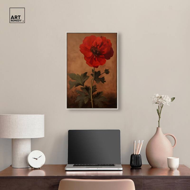 Flourish in Red II Canvas by Art Remedy