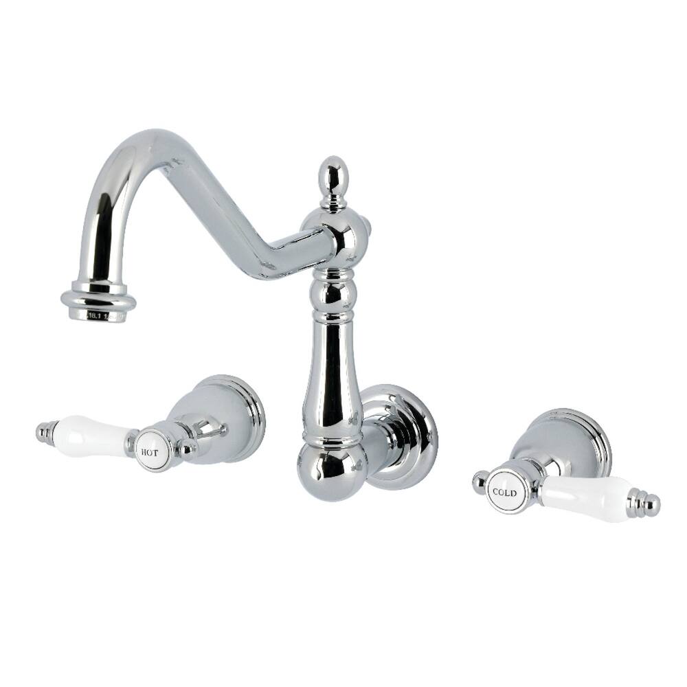 Kingston Brass Essex Double-Handle Wall-Mount Pre-Rinse Bridge Kitchen Faucet