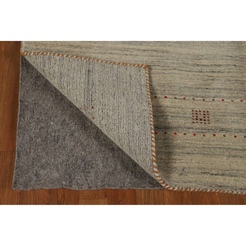 Gabbeh Indian Area Rug Hand-Knotted Modern Wool Carpet - 5'1" x 7'10"
